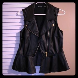 Faux leather vest